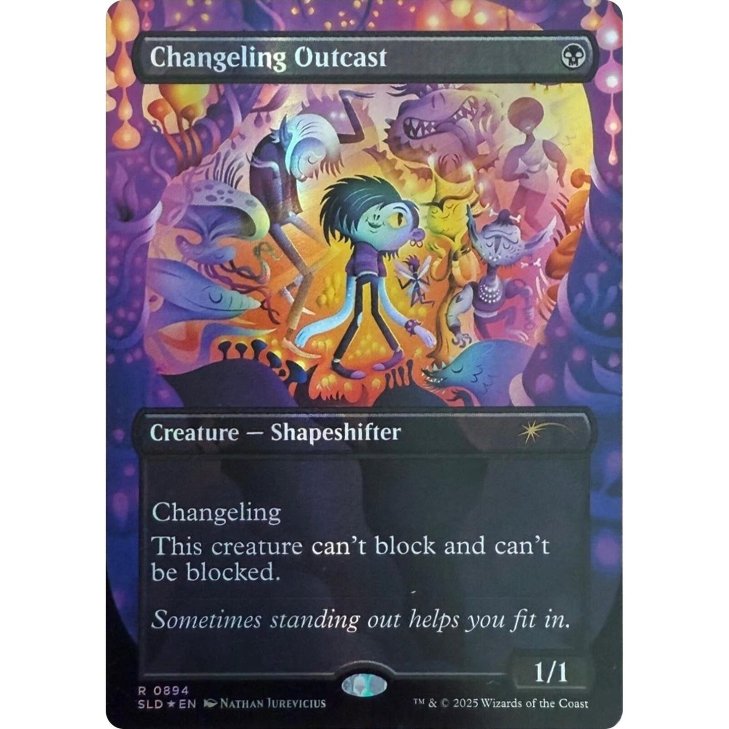 Image for Changeling Outcast (Rainbow Foil) (894) (SLD) - Magic: The Gathering