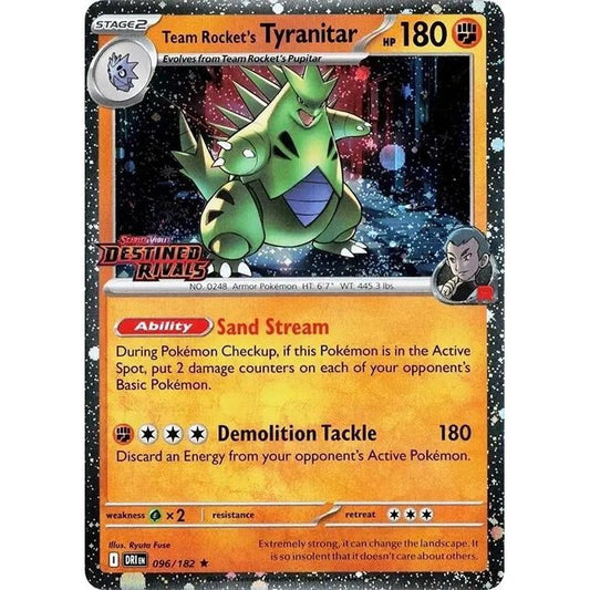 Image for Team Rocket's Tyranitar (Prerelease) (096/182) (DRI) - Pokemon