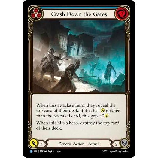 Image for Crash Down the Gates (Blue) (SEA200) - Flesh and Blood TCG