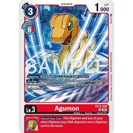Image for Agumon (BT22-008 U) (BT22) - Digimon Card Game