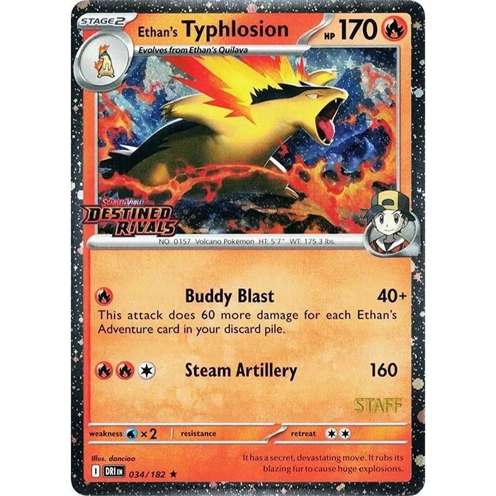 Image for Ethan's Typhlosion (Prerelease Staff) (034/182) (DRI) - Pokemon