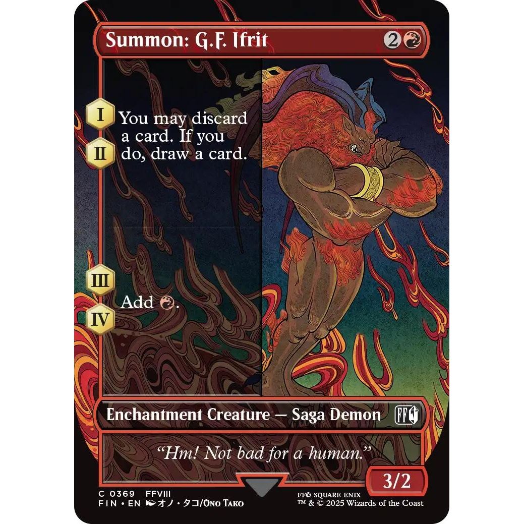 Image for Summon: G.F. Ifrit (Borderless) (369) (FIN) - Magic: The Gathering