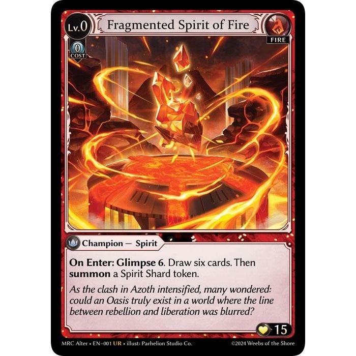 Image for Fragmented Spirit of Fire (1) (MH Alter) - Grand Archive TCG