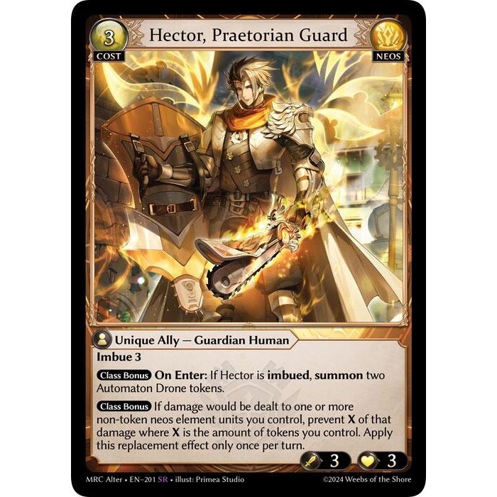 Image for Hector, Praetorian Guard (201) (MH Alter) - Grand Archive TCG