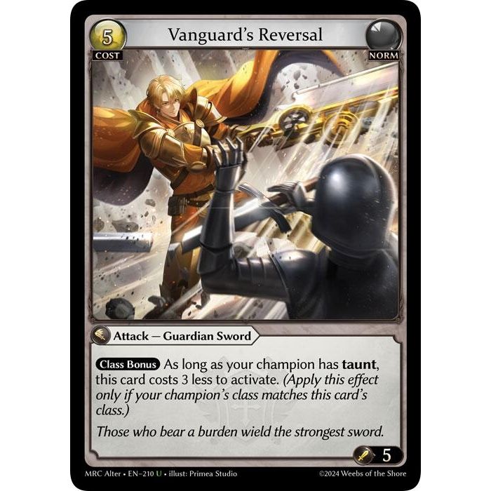 Image for Vanguard's Reversal (210) (MH Alter) - Grand Archive TCG