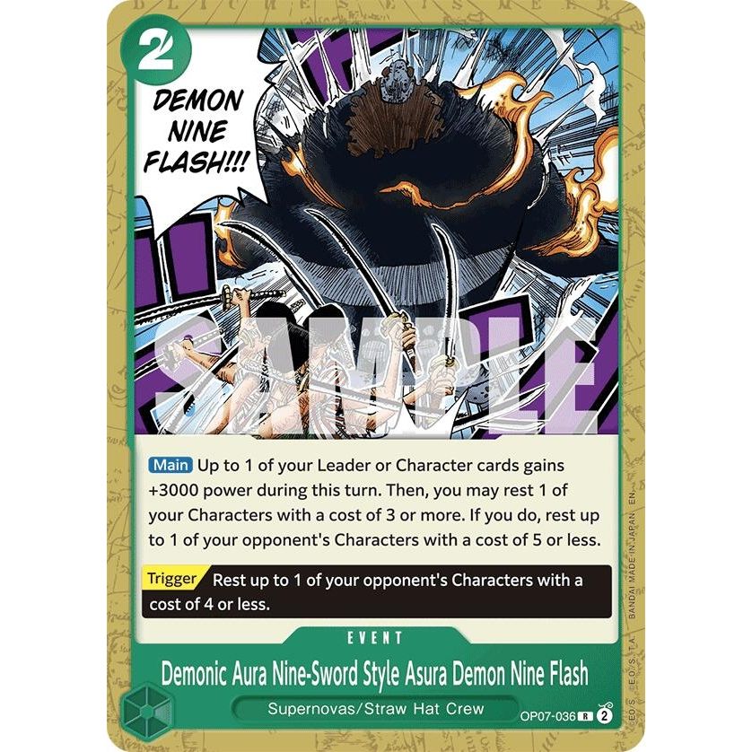 Image for Demonic Aura Nine-Sword Style Asura Demon Nine Flash (Reprint) (OP07-036) (ST-24) - One Piece Card Game