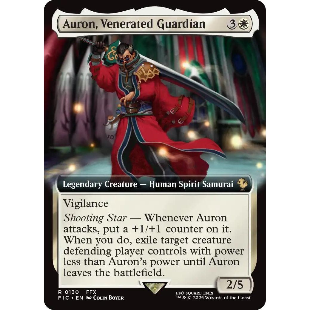 Image for Auron, Venerated Guardian (Extended Art) (130) (FIC) - Magic: The Gathering