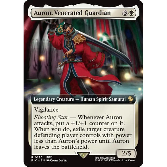 Image for Auron, Venerated Guardian (Extended Art) (130) (FIC) - Magic: The Gathering