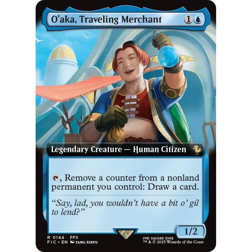 Image for O'aka, Traveling Merchant (Extended Art) (144) (FIC) - Magic: The Gathering