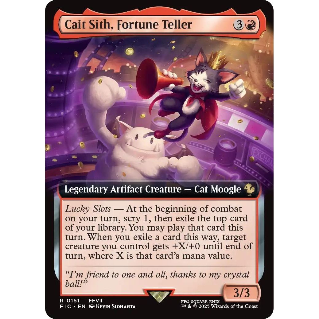 Image for Cait Sith, Fortune Teller (Extended Art) (151) (FIC) - Magic: The Gathering
