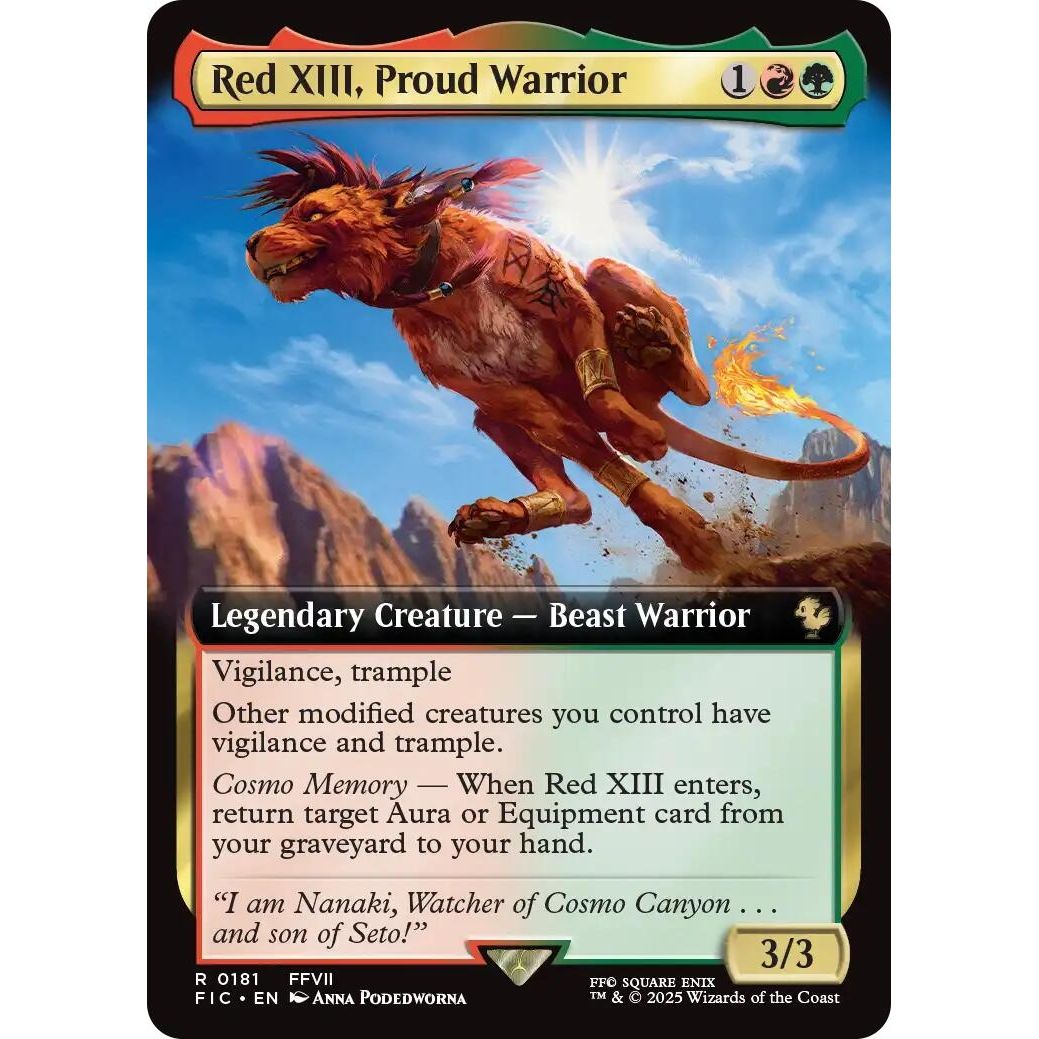 Image for Red XIII, Proud Warrior (Extended Art) (181) (FIC) - Magic: The Gathering