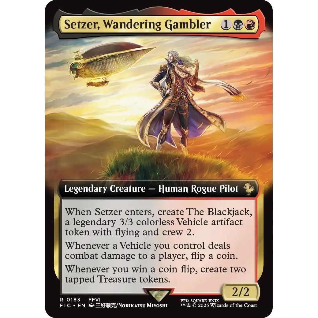 Image for Setzer, Wandering Gambler (Extended Art) (183) (FIC) - Magic: The Gathering