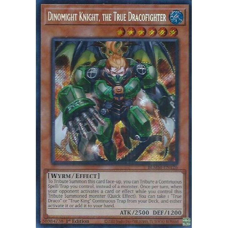 Image for Dinomight Knight, the True Dracofighter (BLMM-EN126) (BLMM) - YuGiOh
