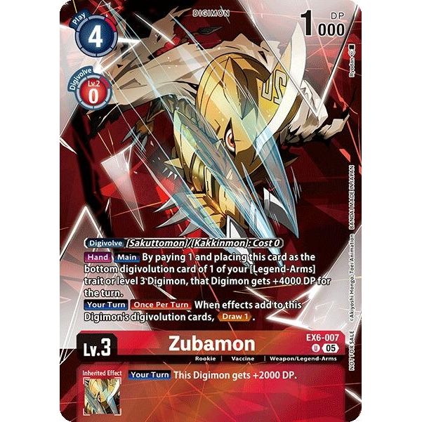Image for Zubamon (Versus Monsters Legend Pack 2025) (EX6-007 U) (EX09) - Digimon Card Game