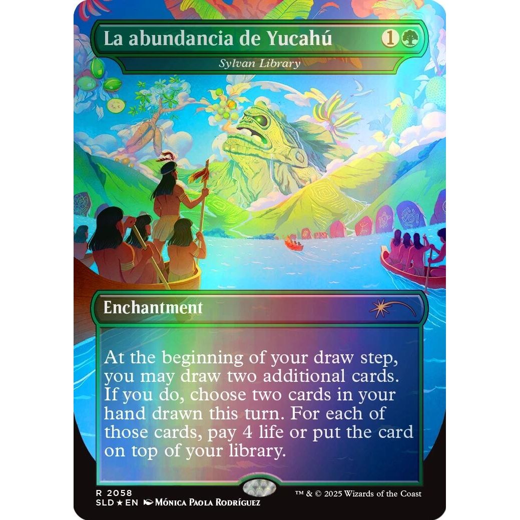 Image for La abundancia de Yucahú - Sylvan Library (Rainbow Foil) (2058) (SLD) - Magic: The Gathering