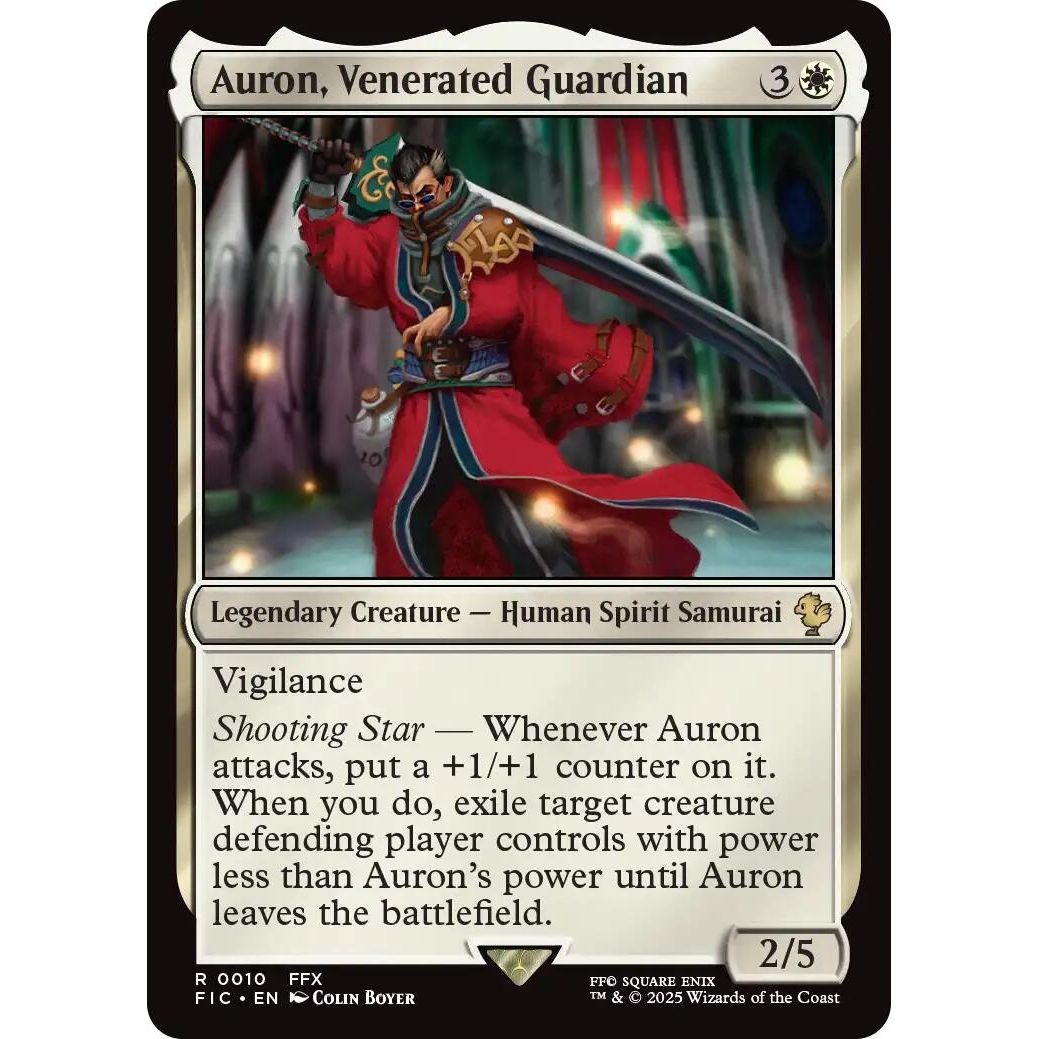 Image for Auron, Venerated Guardian (Surge Foil) (10) (FIC) - Magic: The Gathering