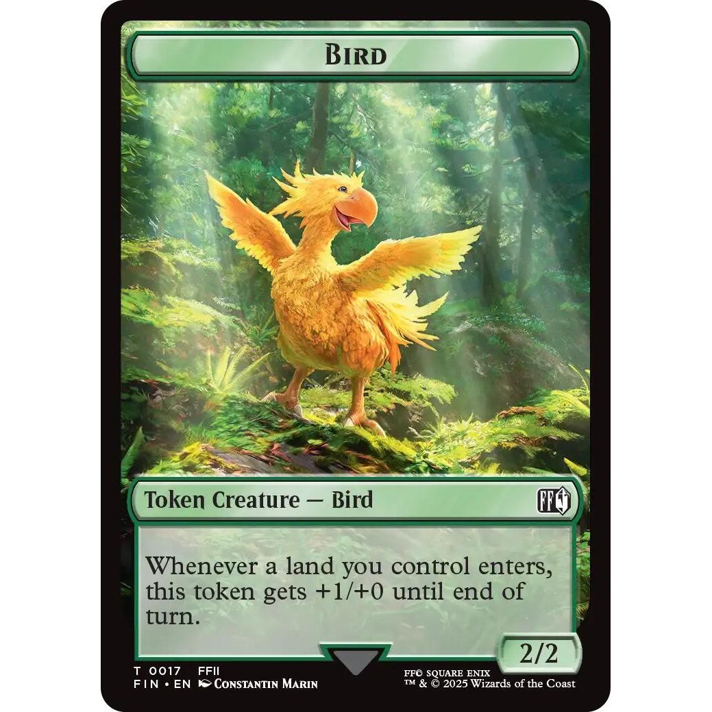 Image for Bird (0017) // Wizard (0015) Double-Sided Token (17 // 15) (FIN) - Magic: The Gathering