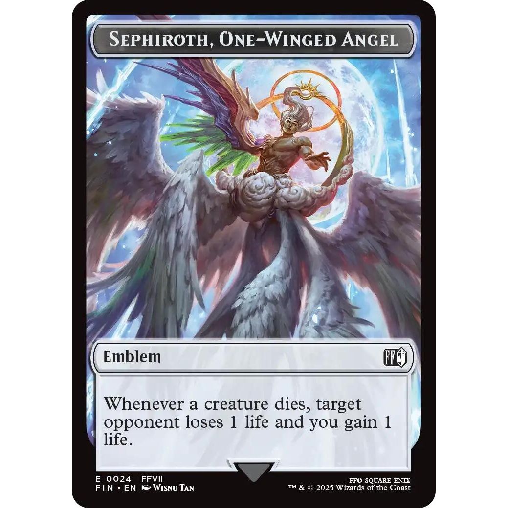 Image for Emblem - Sephiroth, One-Winged Angel // Robot Warrior Double-Sided Token (24 // 12) (FIN) - Magic: The Gathering