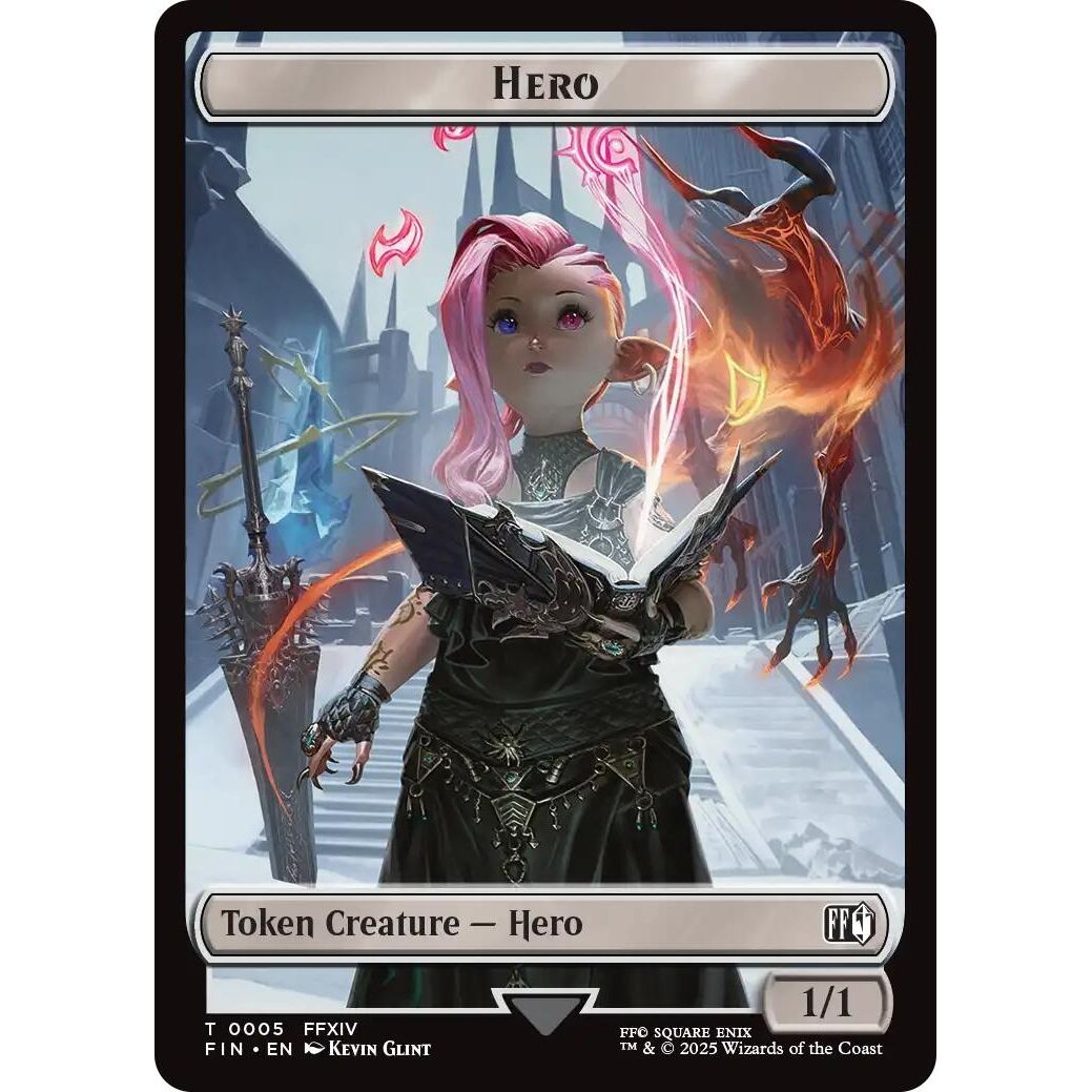 Image for Hero (0005) // Moogle (0011) Double-Sided Token (5 // 11) (FIN) - Magic: The Gathering