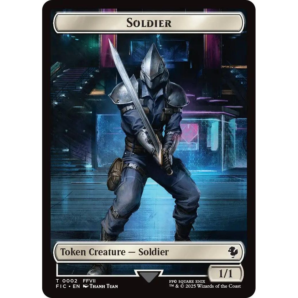 Image for Soldier // Rebel Double-Sided Token (Surge Foil) (2 // 7) (FIC) - Magic: The Gathering