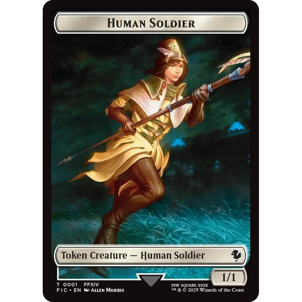 Image for Human Soldier // Hero (0008) Double-Sided Token (1 // 8) (FIC) - Magic: The Gathering
