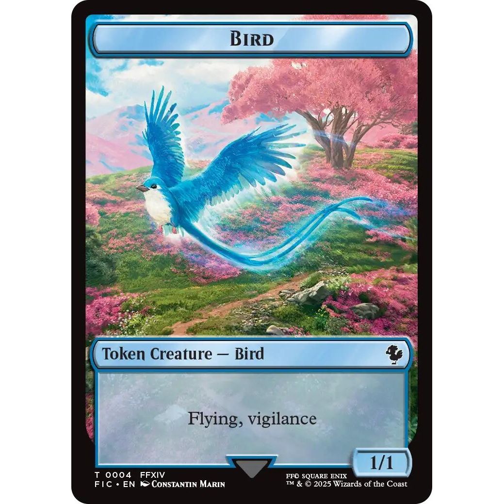 Image for Bird // Hero (0029) Double-Sided Token (Surge Foil) (4 // 29) (FIC) - Magic: The Gathering