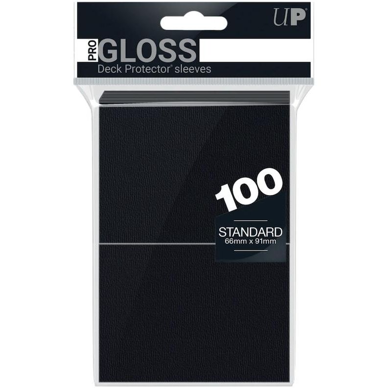 Image for PRO-Gloss Standard Deck Protector Sleeves - Black (100-Pack) (Modern Logo) - Card Sleeves