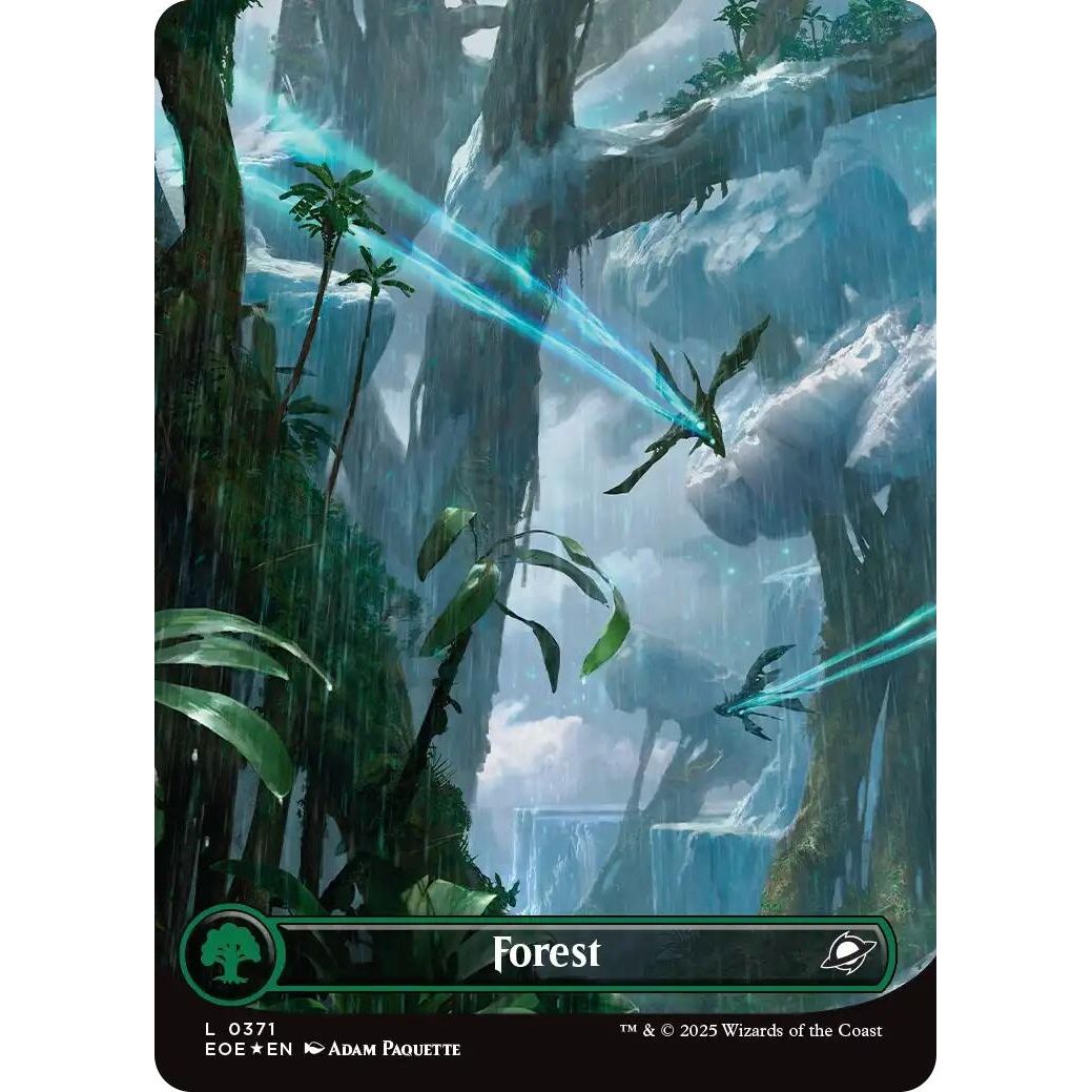 Image for Forest (0371) (Borderless) (Galaxy Foil) (371) (EOE) - Magic: The Gathering