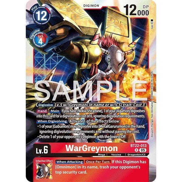 Image for WarGreymon (BT22-013 R) (BT22) - Digimon Card Game