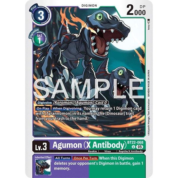 Image for Agumon (X Antibody) (BT22-068 U) (BT22) - Digimon Card Game