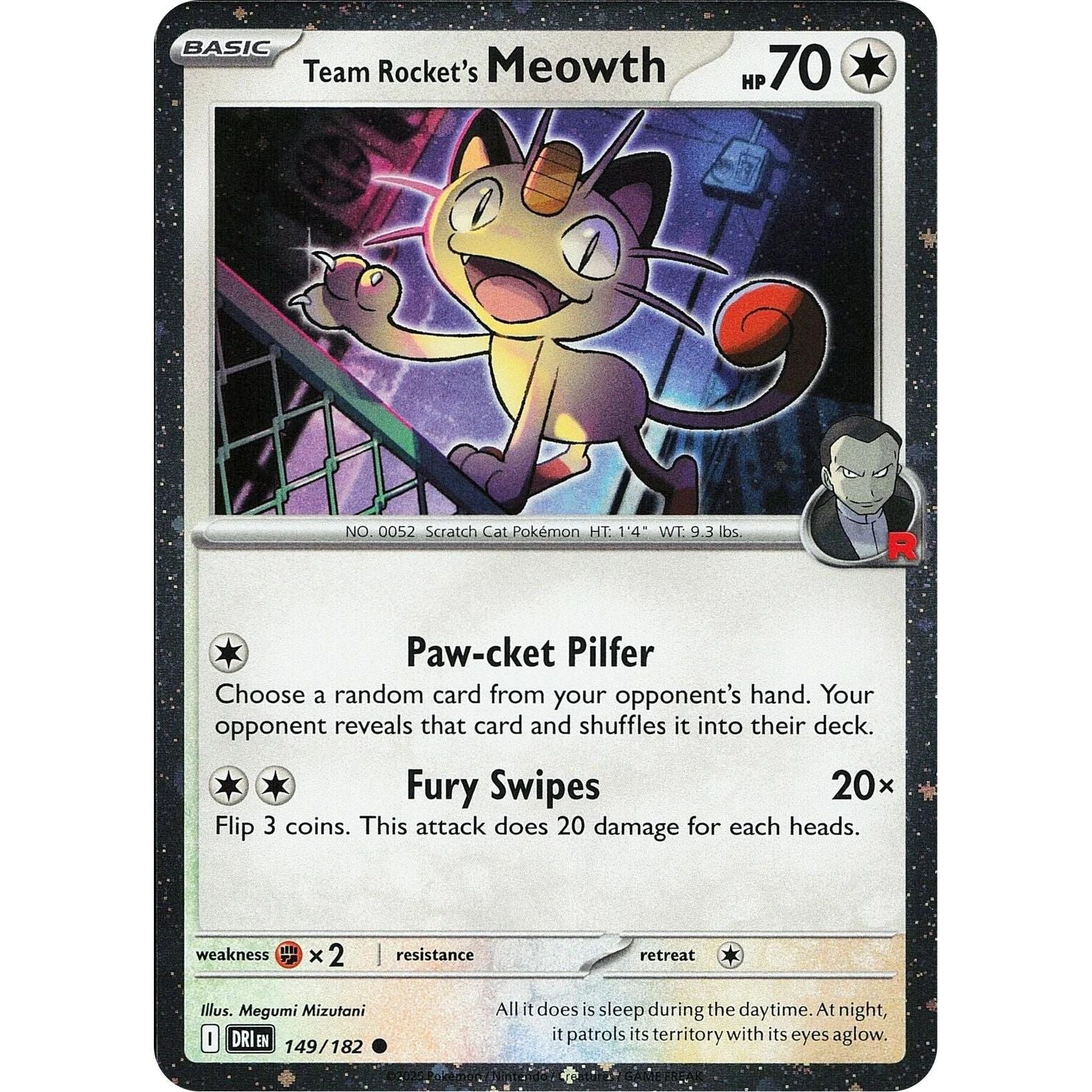 Image for Team Rocket's Meowth (Cosmos Holo) (149/182) (MCAP) - Pokemon
