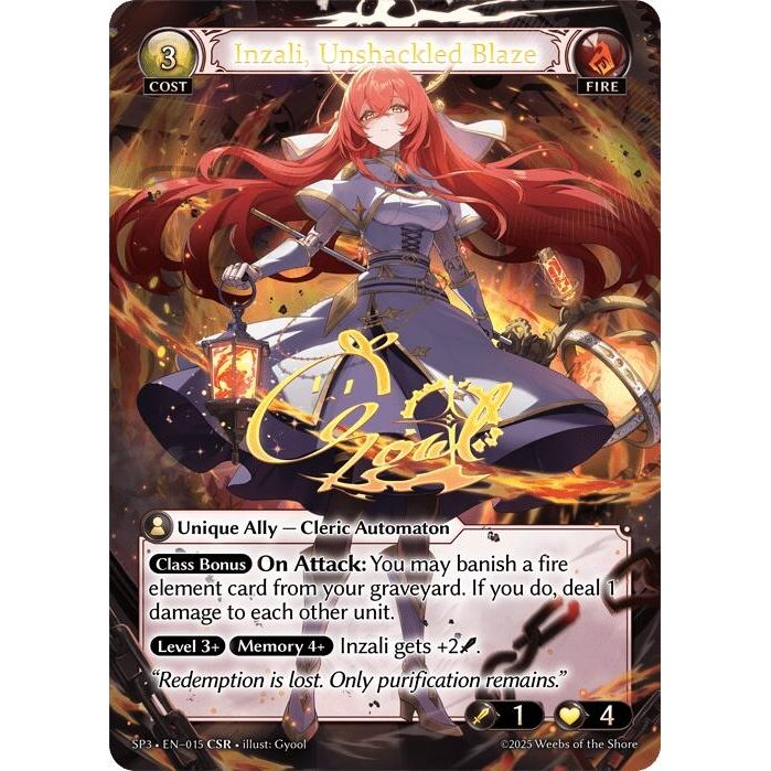Image for Inzali, Unshackled Blaze (CSR) (015) (SP3) - Grand Archive TCG
