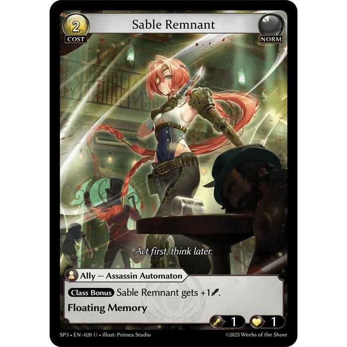 Image for Sable Remnant (020) (SP3) - Grand Archive TCG