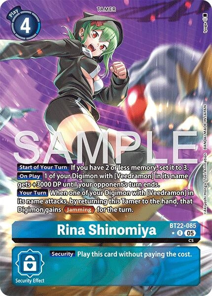 Image for Rina Shinomiya (Alternate Art) (BT22-085 R) (BT22) - Digimon Card Game