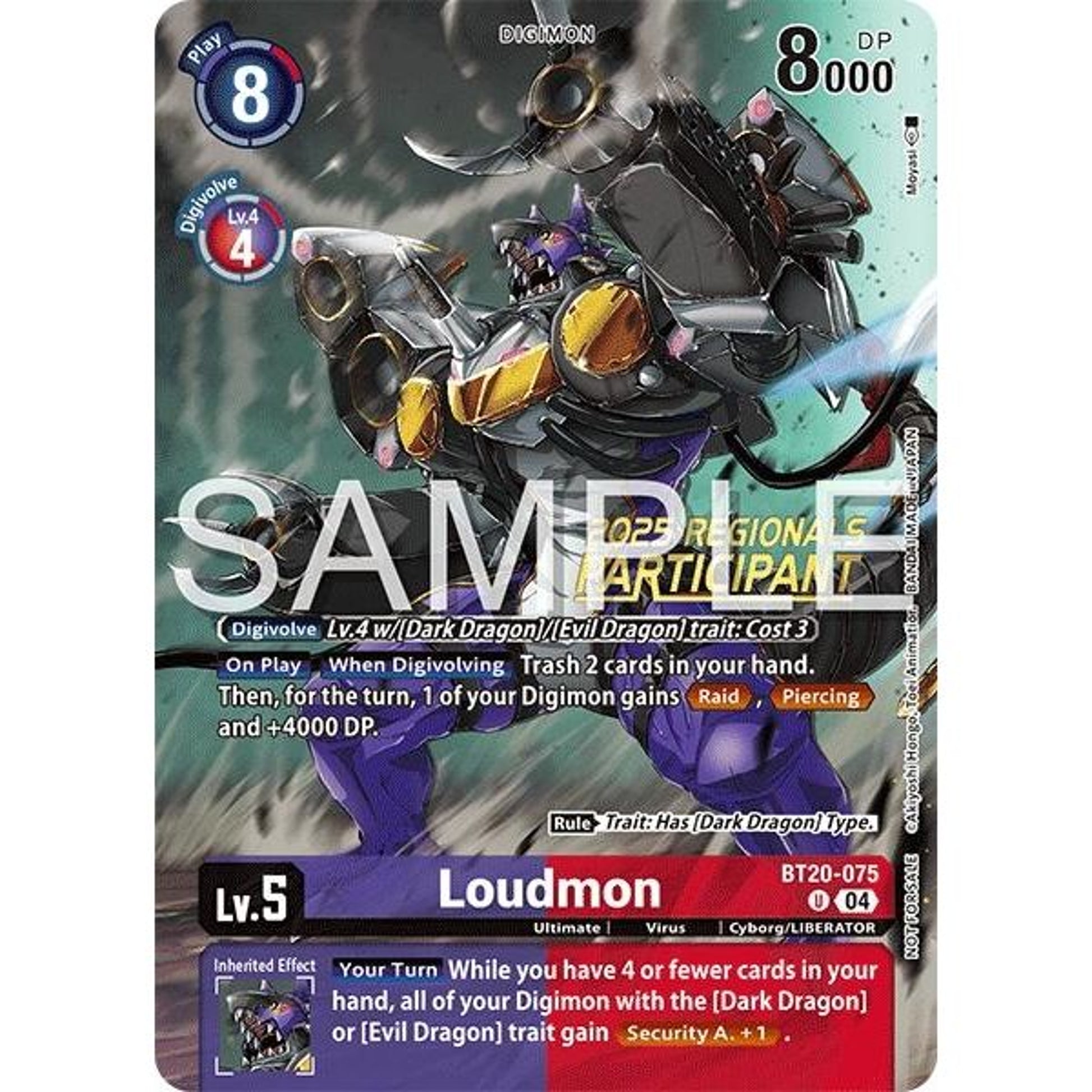 Image for Loudmon (Regionals 25-26 Season 2 Participant) (BT20-075 U) (BT18-19) - Digimon Card Game