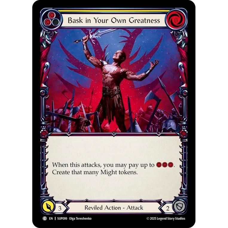 Image for Bask in Your Own Greatness (Yellow) (SUP099) (SUP) - Flesh and Blood TCG