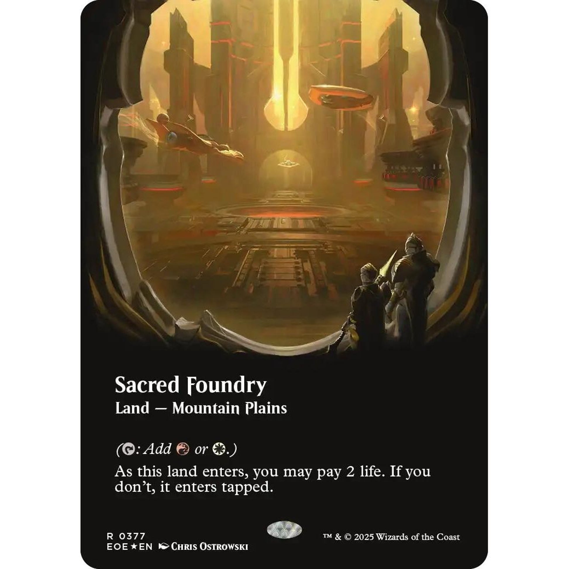 Image for Sacred Foundry (Borderless) (Galaxy Foil) (377) (EOE) - Magic: The Gathering
