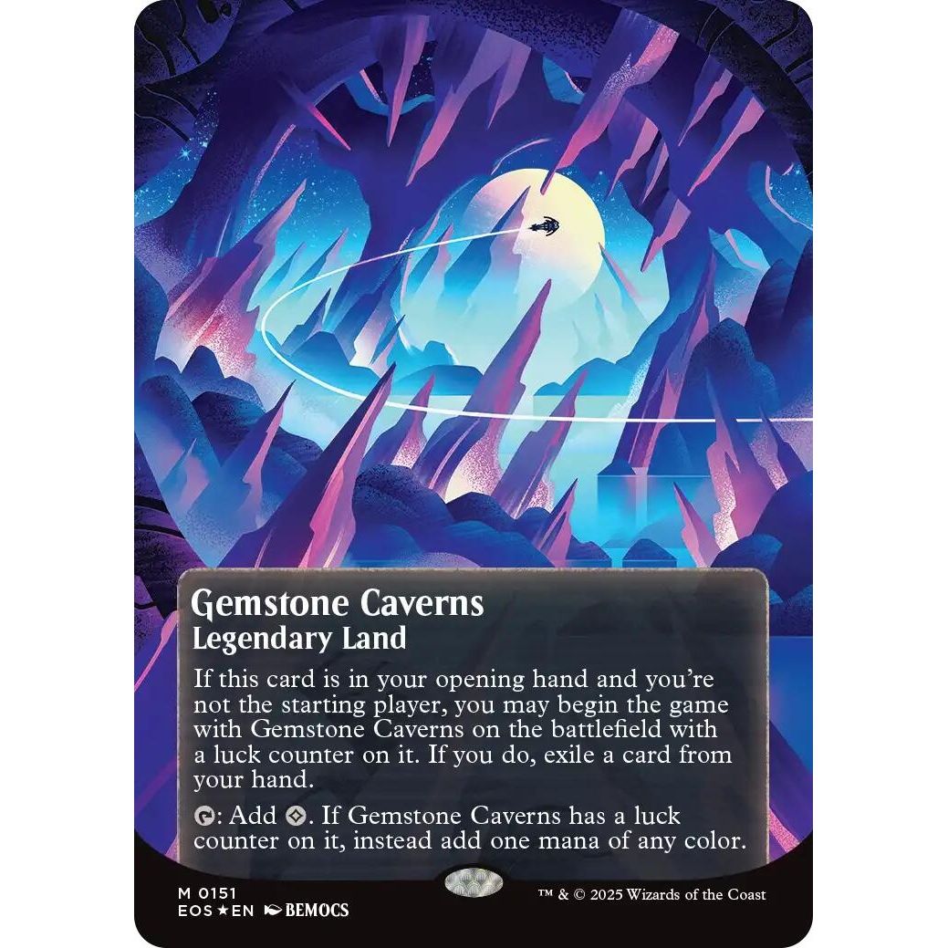 Image for Gemstone Caverns (0151) (Borderless) (Galaxy Foil) (151) (EOS) - Magic: The Gathering