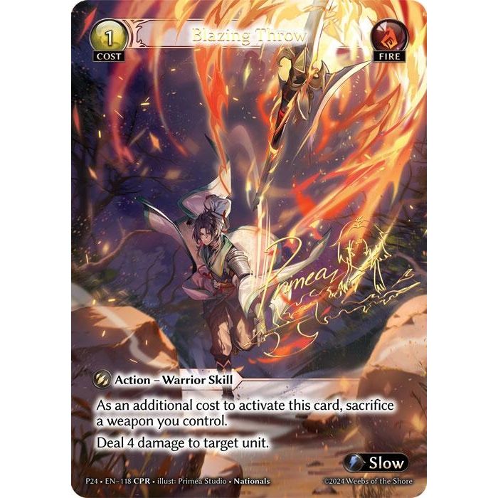 Image for Blazing Throw (CPR) (118) (P) - Grand Archive TCG
