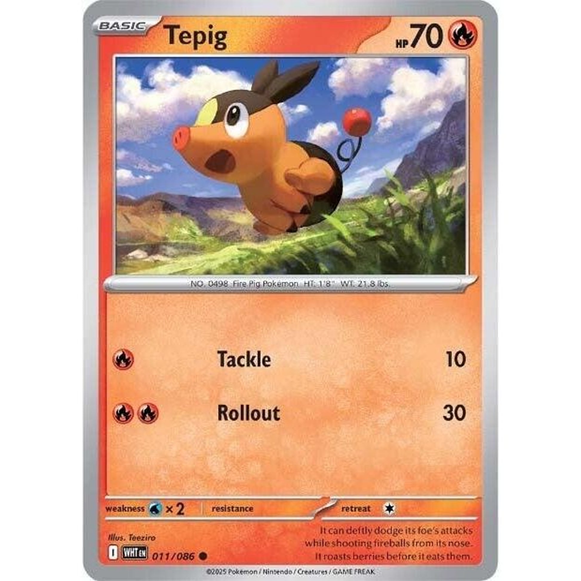 Image for Tepig (011/086) (WHT) - Pokemon