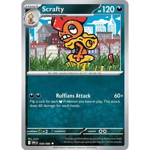 Image for Scrafty (058/086) (WHT) - Pokemon