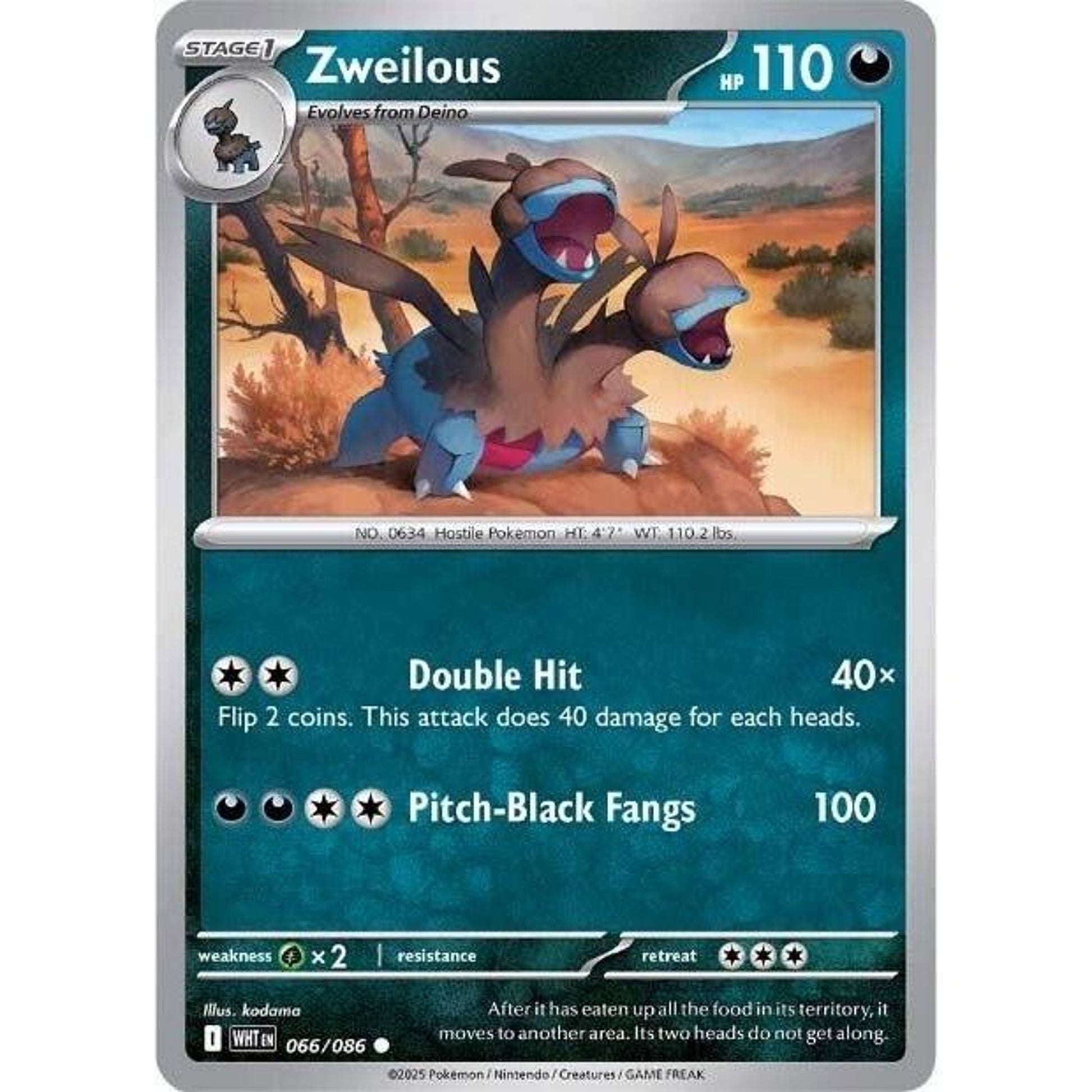 Image for Zweilous (066/086) (WHT) - Pokemon