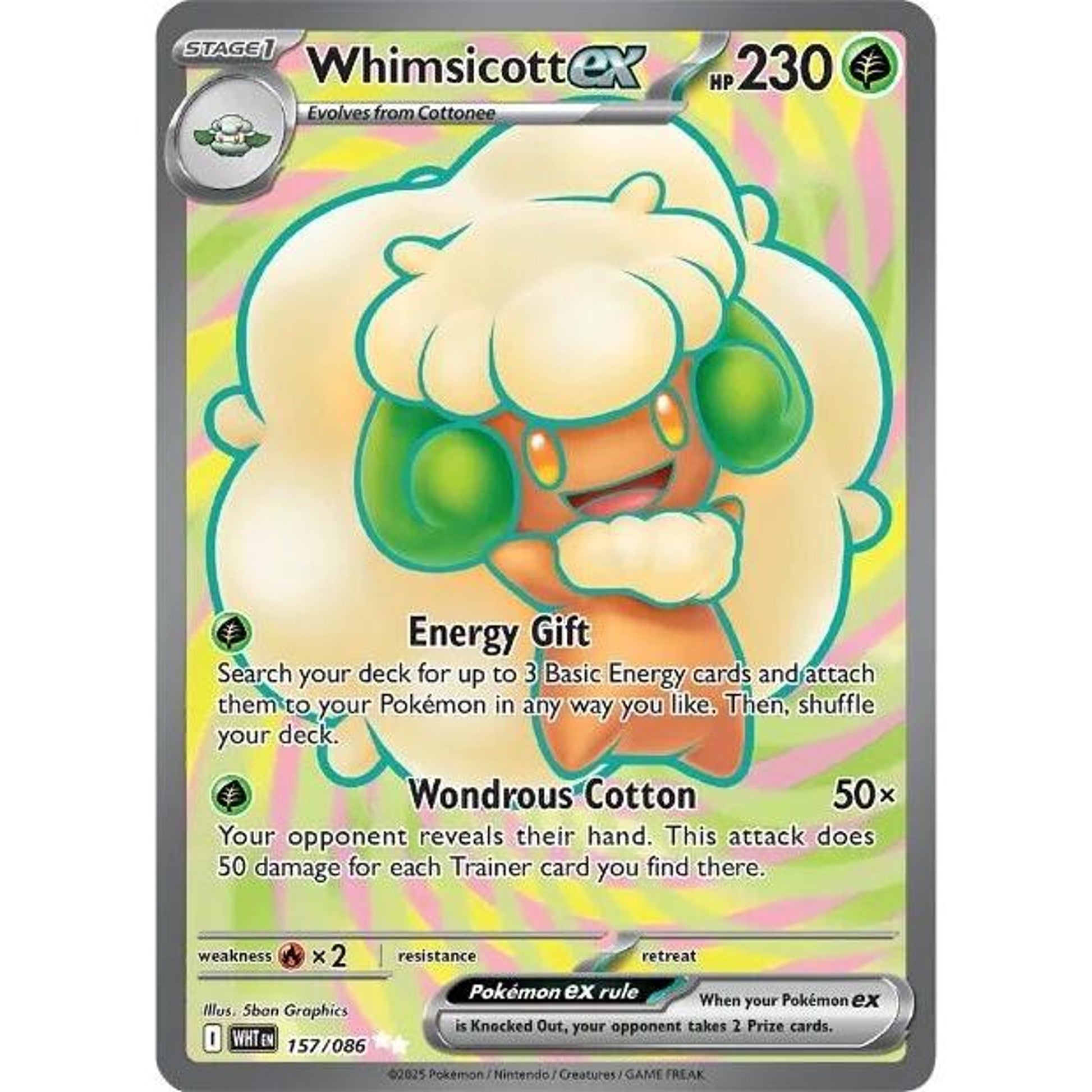 Image for Whimsicott ex (157/086) (WHT) - Pokemon