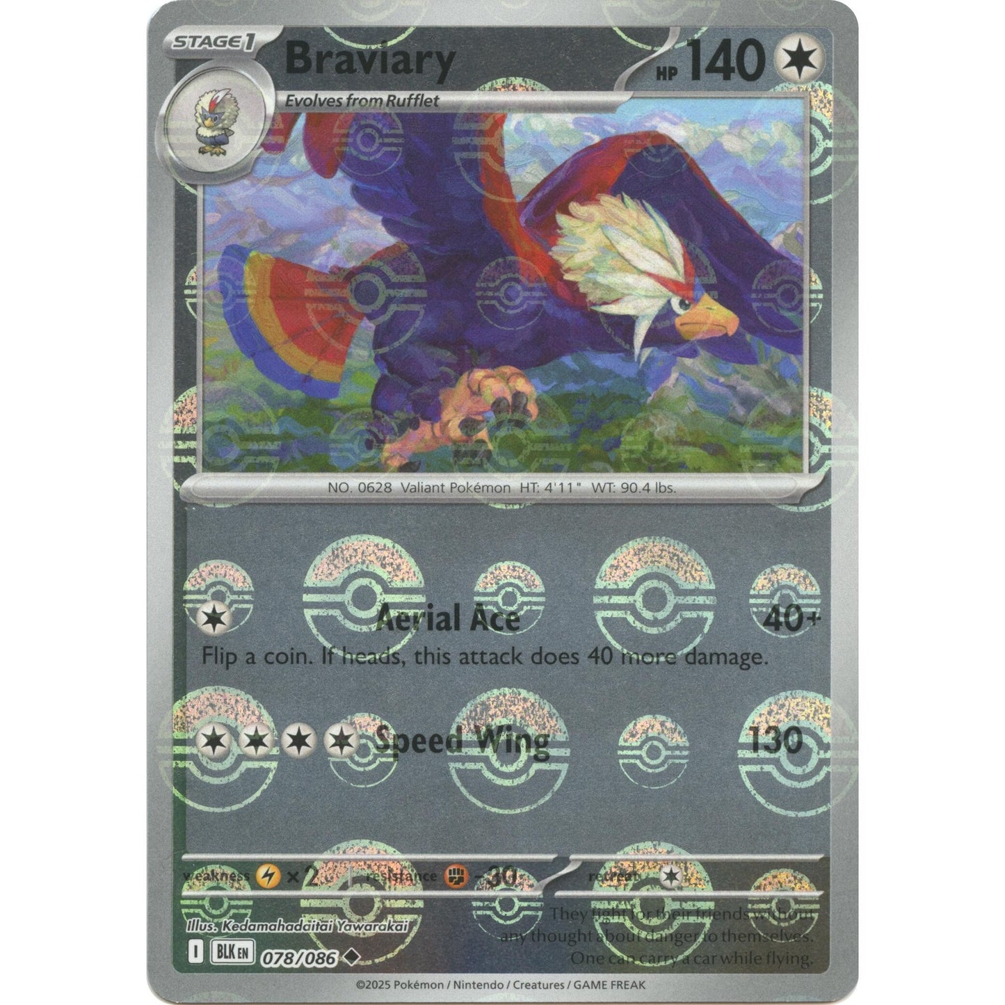 Image for Braviary (Poke Ball Pattern) (078/086) (BLK) - Pokemon