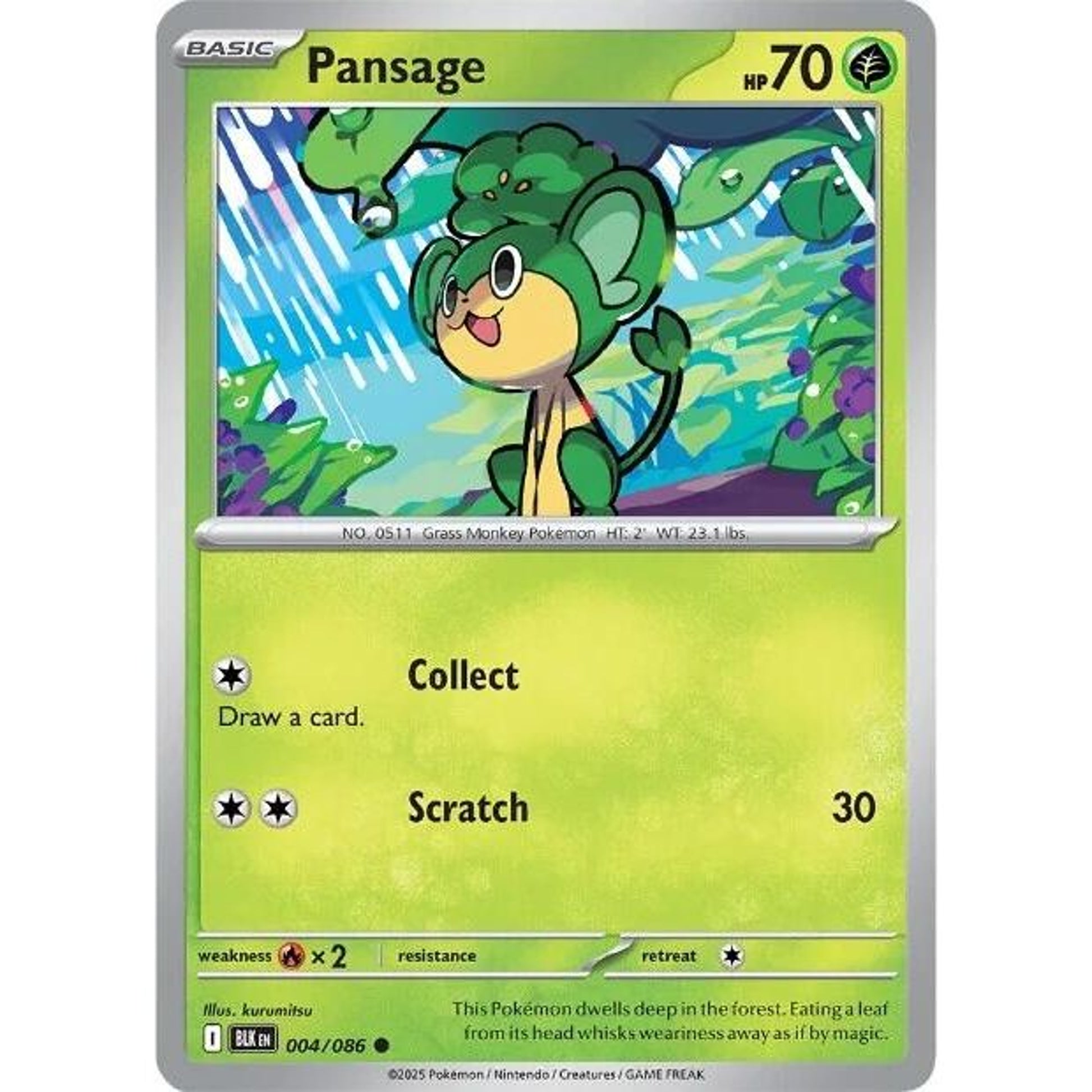 Image for Pansage (004/086) (BLK) - Pokemon