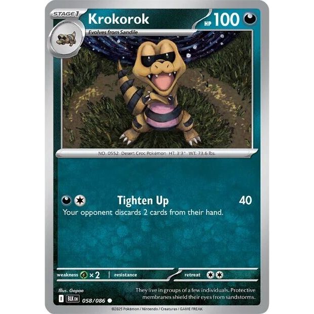 Image for Krokorok (058/086) (BLK) - Pokemon