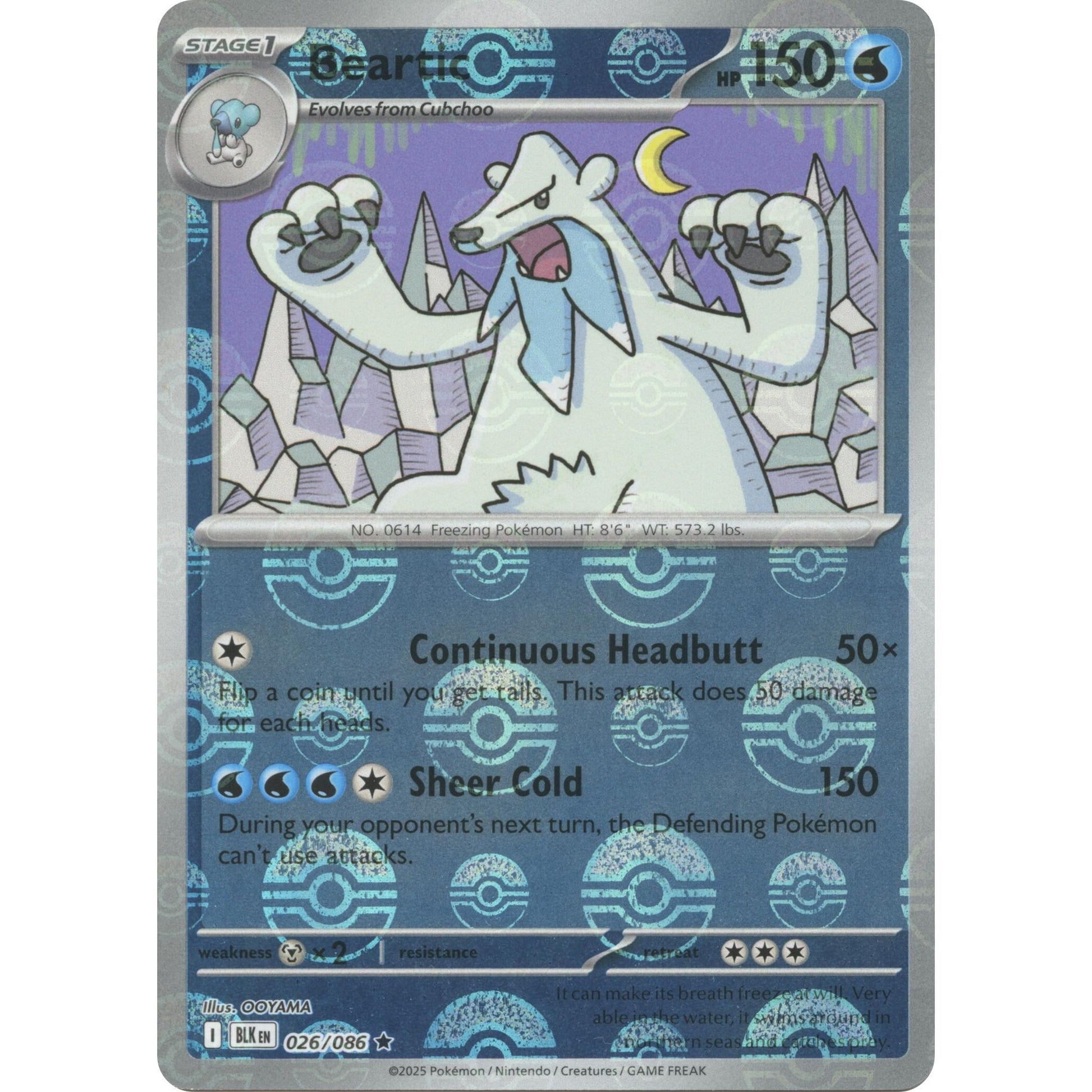 Image for Beartic (Poke Ball Pattern) (026/086) (BLK) - Pokemon