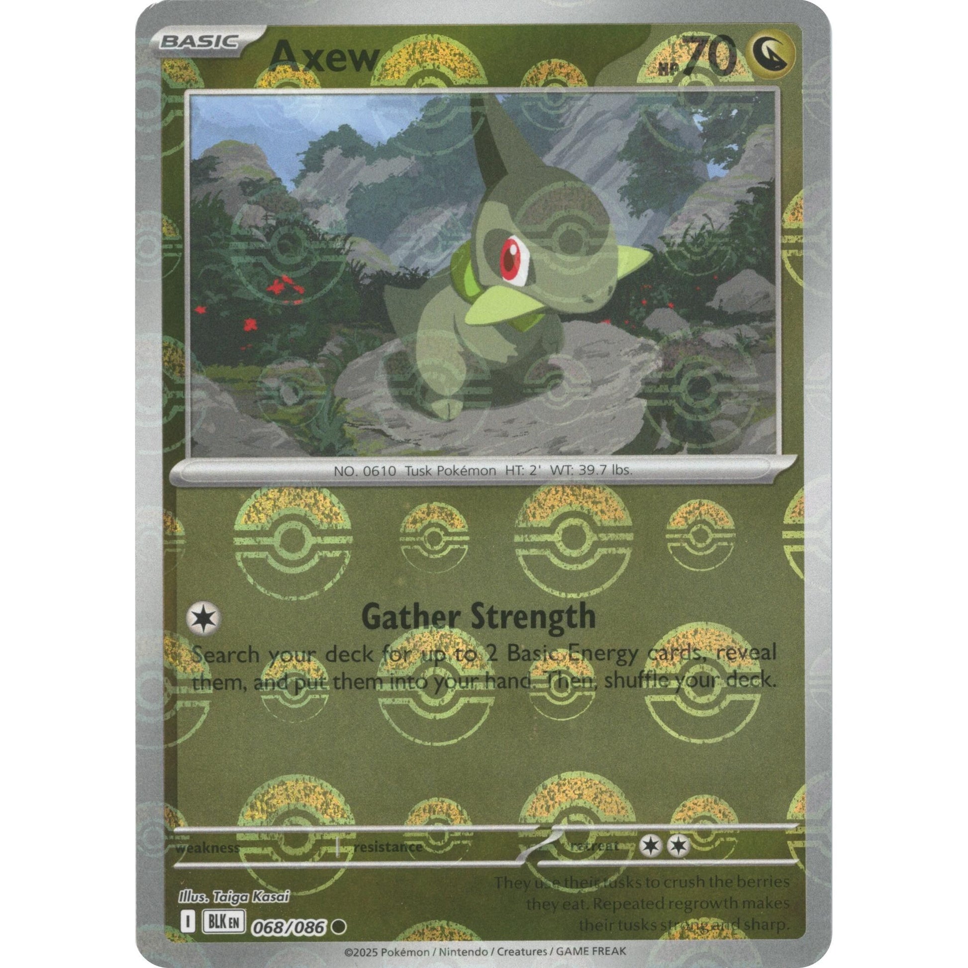 Image for Axew (Poke Ball Pattern) (068/086) (BLK) - Pokemon