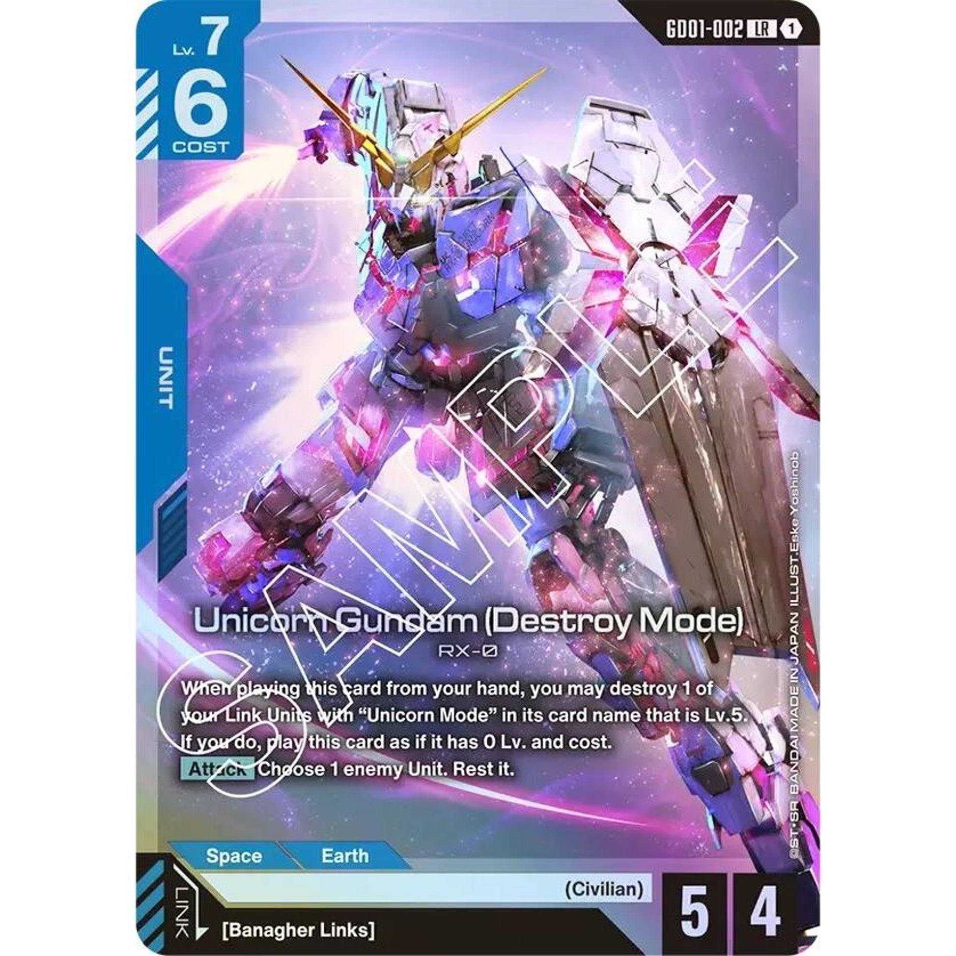 Image for Unicorn Gundam (Destroy Mode) (GD01-002) (GD01) - Gundam Card Game