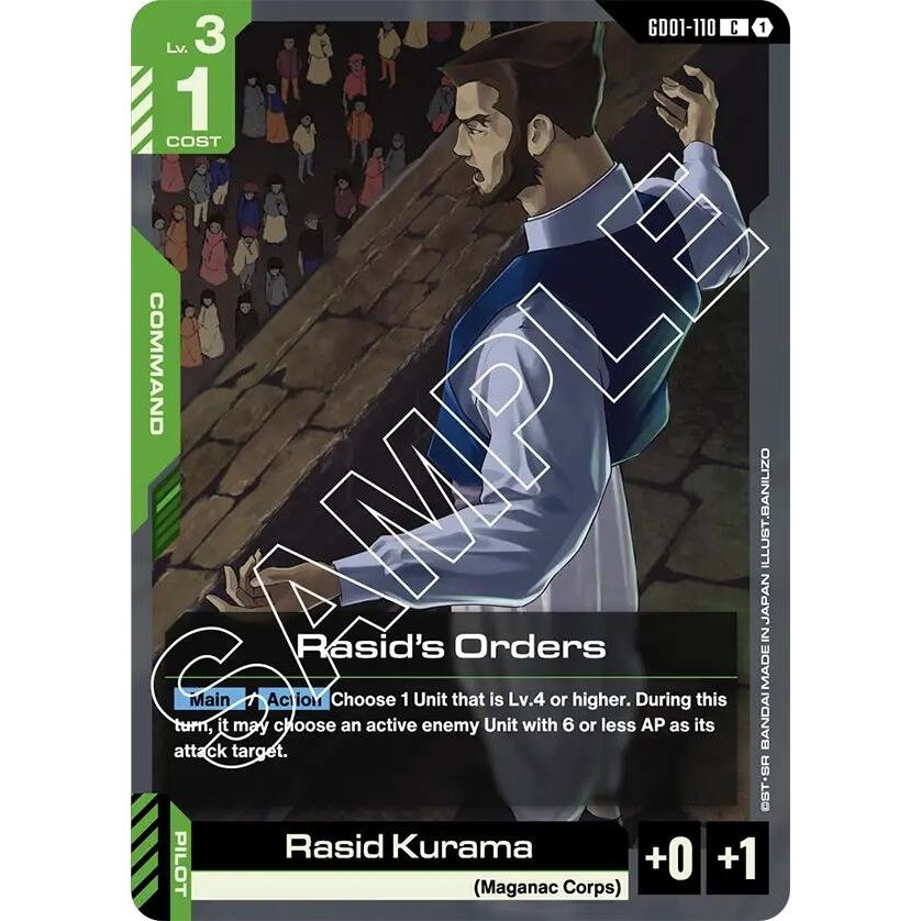 Image for Rasid's Orders (GD01-110) (GD01) - Gundam Card Game